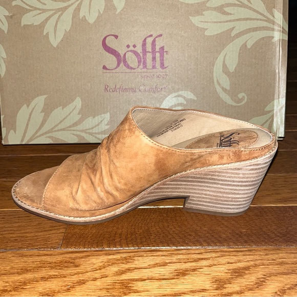 Sofft Strathmore Italian Suede Comfort Sandals Ginger Tan Women’s Size 10 - Picture 5 of 10